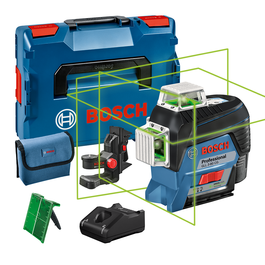 Bosch GLL 3 80 CG Line Laser 1 x Battery 12V 2.0Ah. mount in L BOXX 136 0601063T70