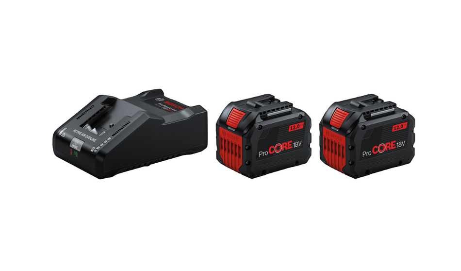 Bosch Professional Starter Pack 2 x 18v 12ah ProCore batteries GAL 18v 160 Charger 1600A02T5X