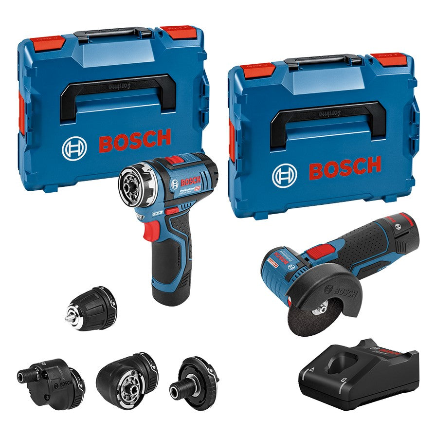 Bosch Professional GSR 12V 35 FC GWS 12V 76 2x3.0Ah In L Boxx