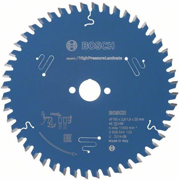 Bosch Circular Saw Blade Expert for High Pressure Laminate 165x20x2,6mm, 48T 2608644133