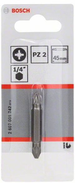 Bosch Double ended Screwdriver bit PZ2 45mm 2607001742