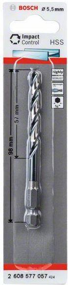 Bosch Professional HSS Imp.Control Twist Drill Bit.Hexshank1PCE 5.5mm 2608577057