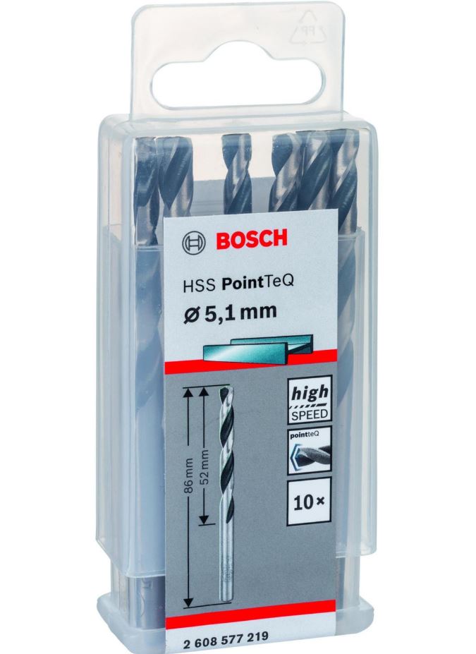 Bosch HSS Twist Drill Bit PointTeQ 5.1mm 2608577219