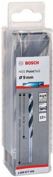 Bosch Professional HSS Twist PointTeQ Drill Bit 9.0mm 10PCE