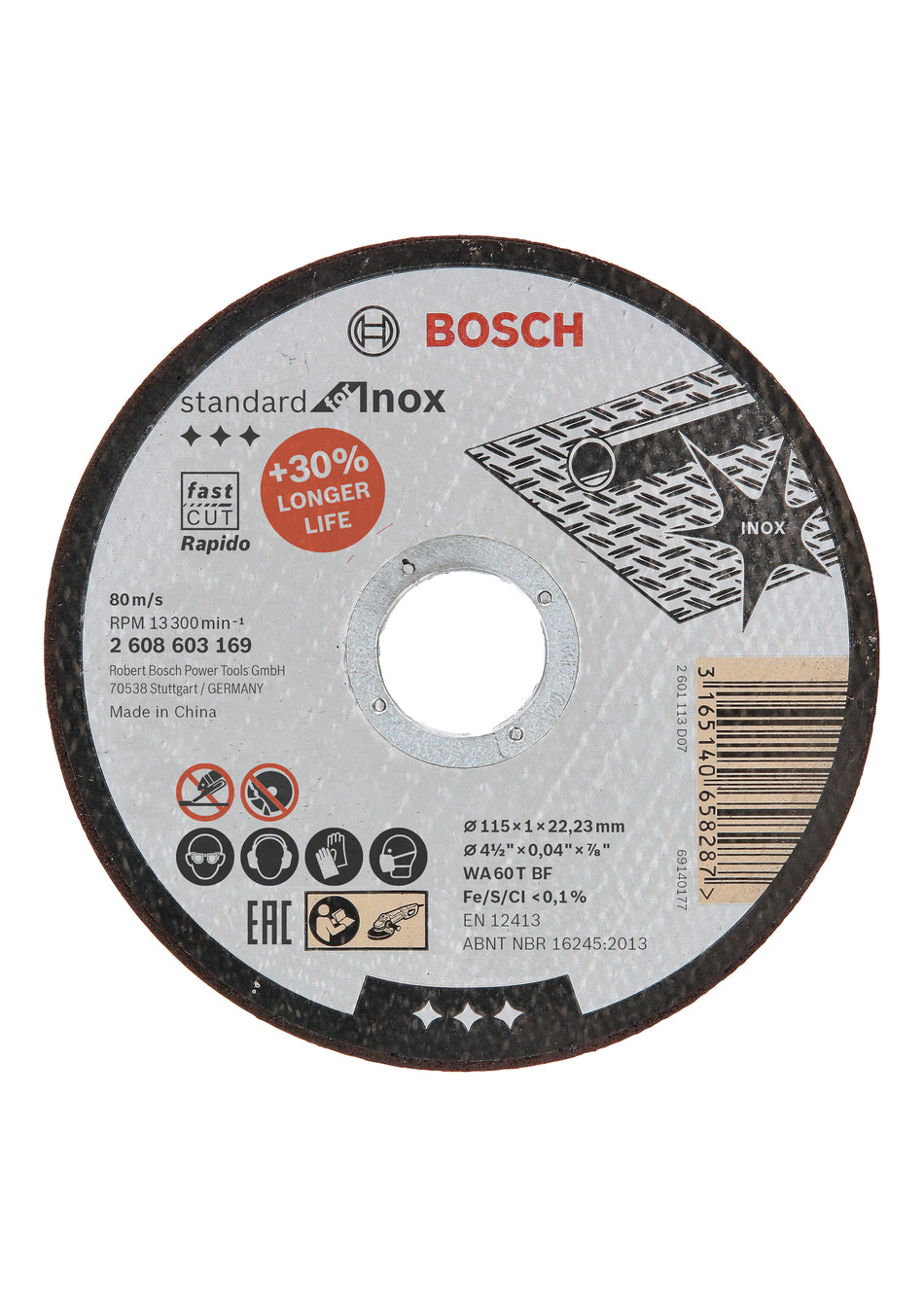 Bosch Standard for Inox - Rapido straight cutting disc 2608603169