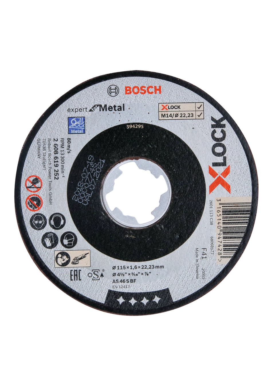 Bosch X-LOCK Expert for Metal 115x1.6x22.23 Straight Cutting 2608619252