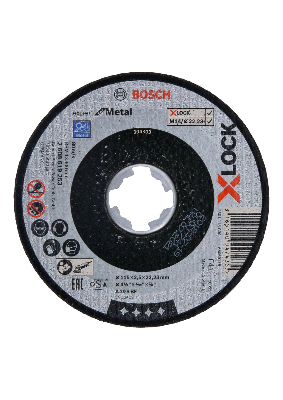 Bosch X-LOCK Expert for Metal 115x2.5x22.23 Straight Cutting 2608619253