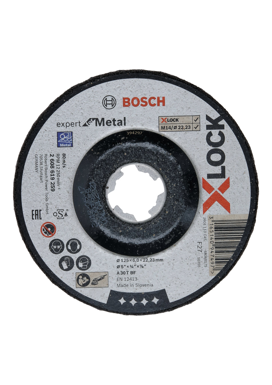 Bosch X-LOCK Expert for Metal 125x6x22.23 Depressed Grinding 2608619259