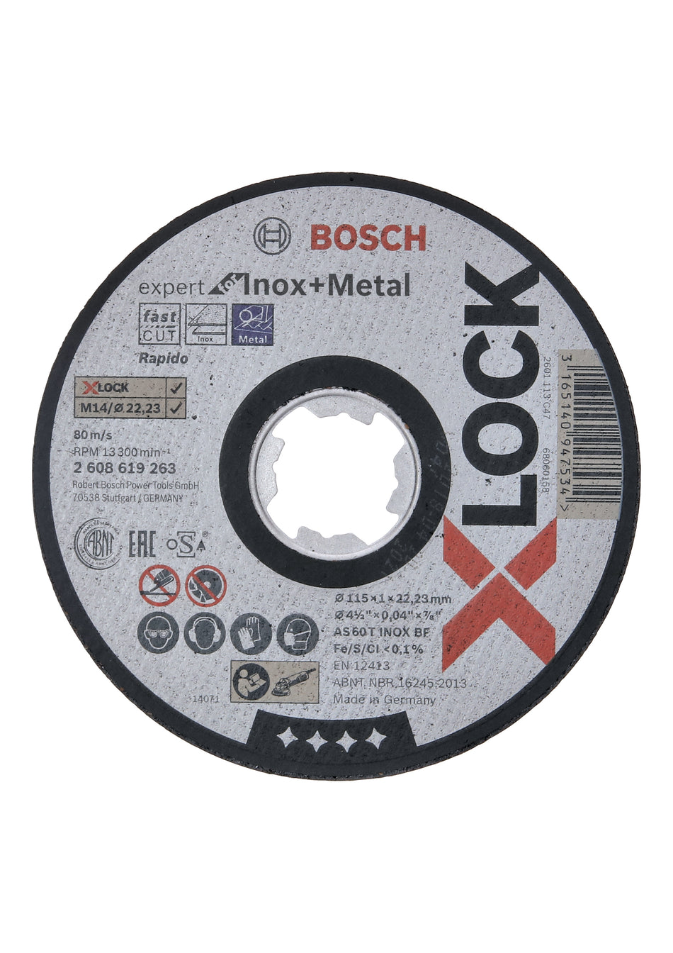 Bosch X-LOCK Expert for Inox+Metal 115x1x22.23 Straight Cutting 2608619263