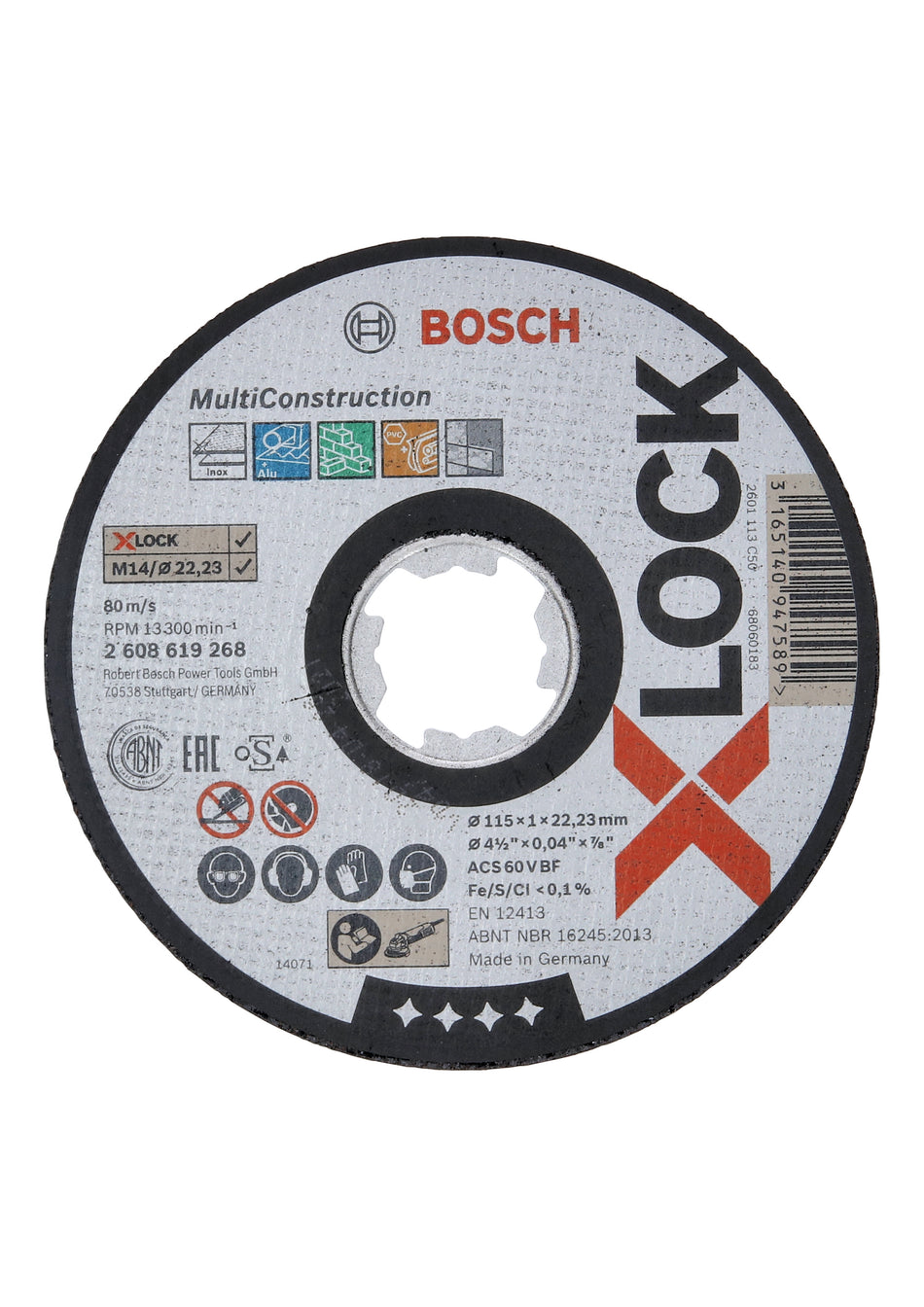 Bosch X-LOCK Multi Material 115x1x22.23 Straight Cutting 2608619268