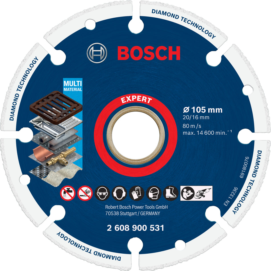 Bosch EXPERT Diamond Metal Wheel Cutting Disc 105 x 20 16 mm 2608900531