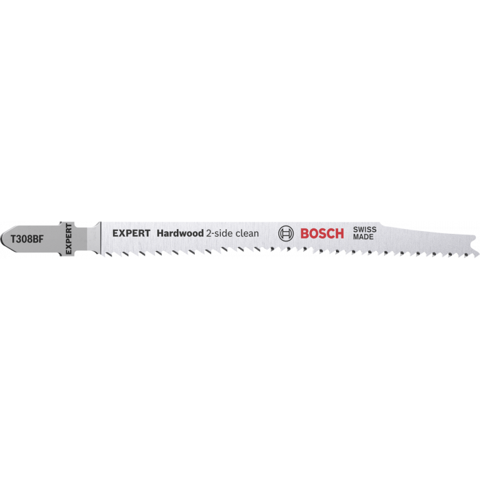 Bosch Expert T308 BF ‘Hardwood 2-side clean’ Jigsaw Blade 5PCE 2608900544