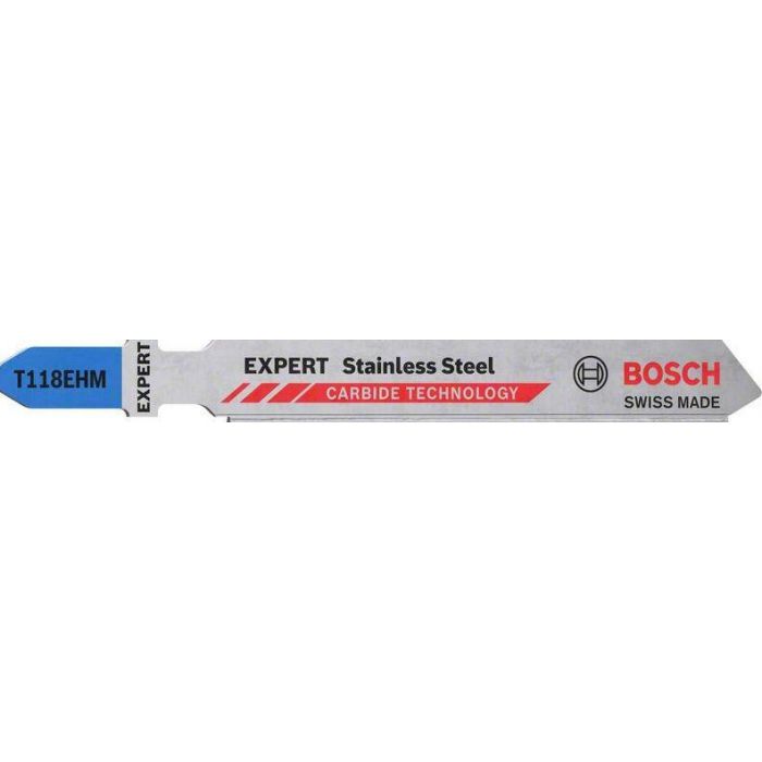 Bosch Expert T118 EHM Jigsaw Blade for Stainless Steel 3PCE 2608900562