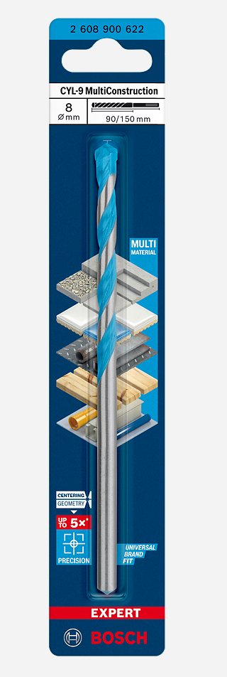 Bosch EXPERT CYL-9 MultiConstruction Drill Bit 8 x 90 x 150 mm