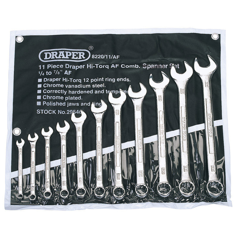 Draper Expert 29546 HI TORQ® Imperial Combination Spanner Set (11 Piece)