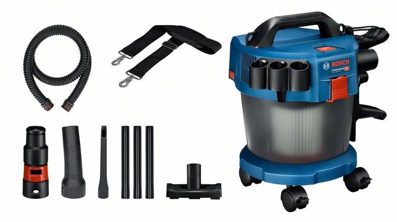 Bosch GAS 18V-10 L Premium Cordless Dust Extractor with Wheel Kit & Power Tool Adaptor (Bare) 06019C6302