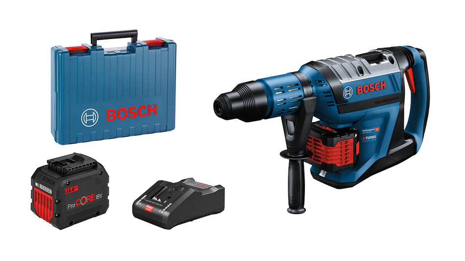 Bosch GBH 18V-45 C Cordless Rotary Hammer BITURBO with SDS Max (2x 12.0Ah Batteries) 0611913072