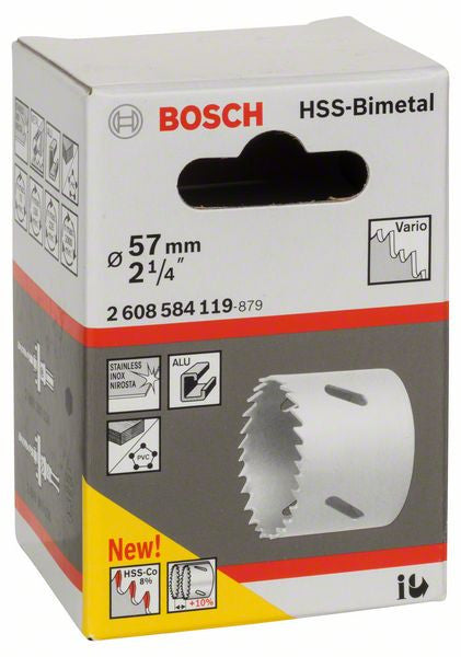 Bosch HSS bi-metal holesaw for standard adapters 57 mm. 2 1-4' 2608584119