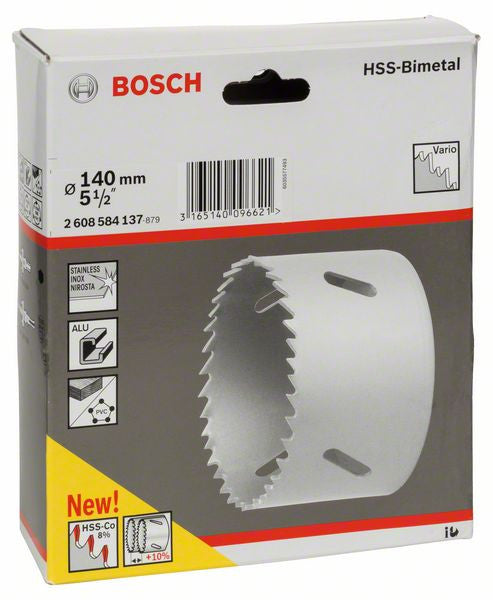 Bosch HSS bi-metal holesaw for standard adapters 140 mm. 5 1-2' 2608584137