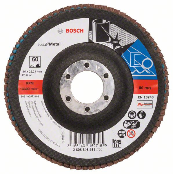 Bosch Flap disc 115 mm. 22.23 mm. 60 2608605451