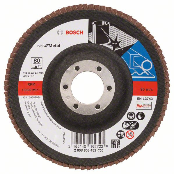Bosch Flap disc 115 mm. 22.23 mm. 80 2608605452