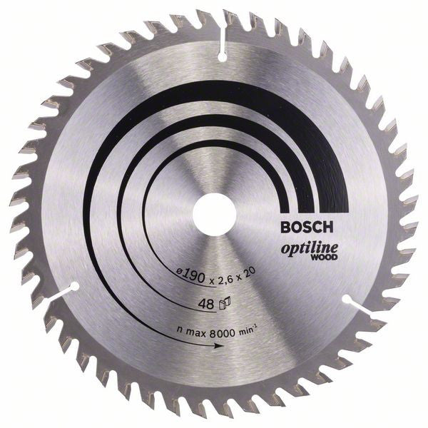 Bosch Optiline Wood circular saw blade 190 x 20 16 x 2.6 mm. 48 2608640614