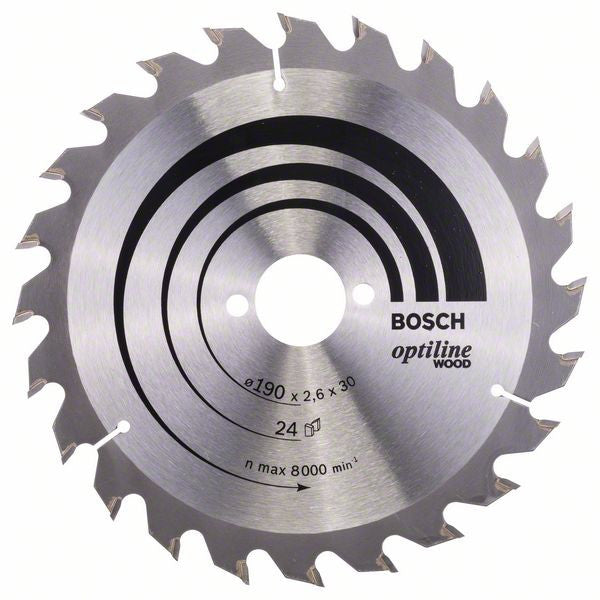 Bosch Optiline Wood circular saw blade 190 x 30 x 2.6 mm. 24 2608640615