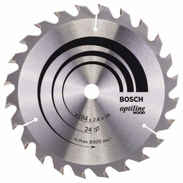 Bosch Optiline Wood circular saw blade 184 x 16 x 2.6 mm. 24 2608640817