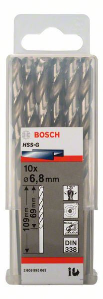 Bosch Metal drill bits HSS G. DIN 338 6.8 x 69 x 109 mm 2608595069