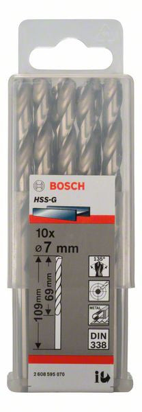 Bosch Metal drill bits HSS G. DIN 338 7 x 69 x 109 mm 2608595070