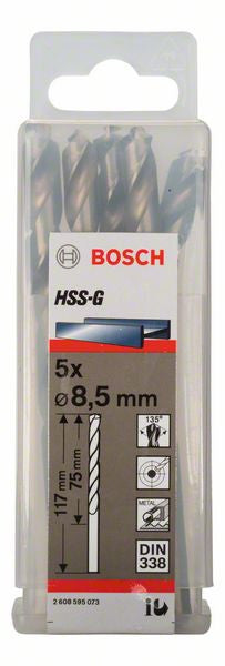 Bosch Metal drill bits HSS G. DIN 338 8.5 x 75 x 117 mm 2608595073