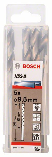 Bosch Metal drill bits HSS G. DIN 338 9.5 x 81 x 125 mm 2608595076