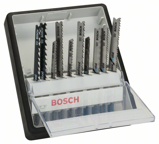 Bosch 10-piece Robust Line jigsaw blade set Wood and Metal T-shank 2607010542