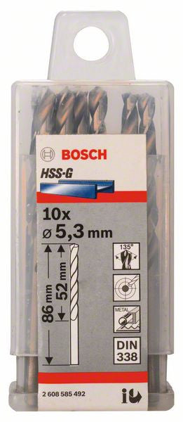 Bosch Metal drill bits HSS G. DIN 338 5.3 x 52 x 86 mm 2608585492