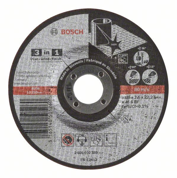 Bosch 3-in-1 cutting disc A 46 S BF. 125 mm. 2.5 mm 2608602389