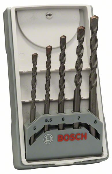 Bosch 5 piece CYL 3 concrete drill bit set 5; 5.5; 6; 7; 8 mm 2607017081