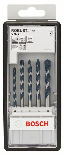 Bosch 5 piece Robust Line CYL 5 concrete drill bit set 4; 5; 6; 6; 8 mm 2608588165