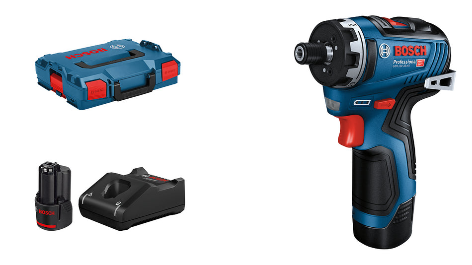 Bosch GSR 12V 35 HX Cordless Screwdriver (2x 3.0Ah Batteries & LBOXX) 06019J9170