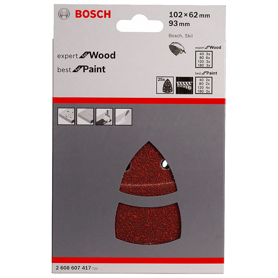 Bosch 25 Mixed Sanding Sheets Set for PSM 160 A-PSM 80-PRIO - 2608607417