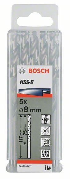 Bosch HSS G. DIN 338 Metal Drill Bits 7 16''x94x142mm 5PCE 2608585460