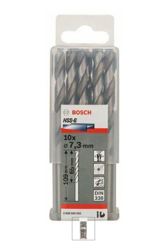 Bosch Metal 7.3x69x109 mm drill bits HSS G. DIN 338 2608585502