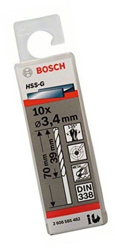 Bosch Metal drill bits HSS G. DIN 338 3.4 x 39 x 70 mm 2608585482