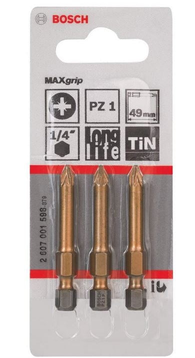 Bosch Screwdriver Bit Max Grip Pz1 2607001598