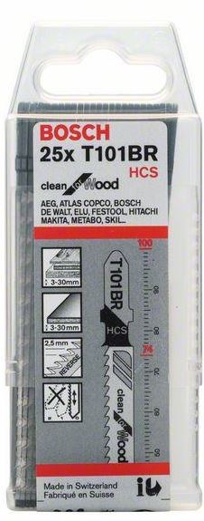 Bosch Jigsaw blade T 101 BR Clean for Wood 25PCE 2608633623