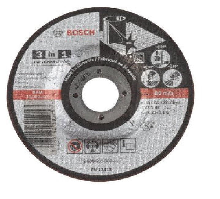 Bosch 3-in-1 cutting disc A 46 S BF. 115 mm. 2.5 mm 2608602388