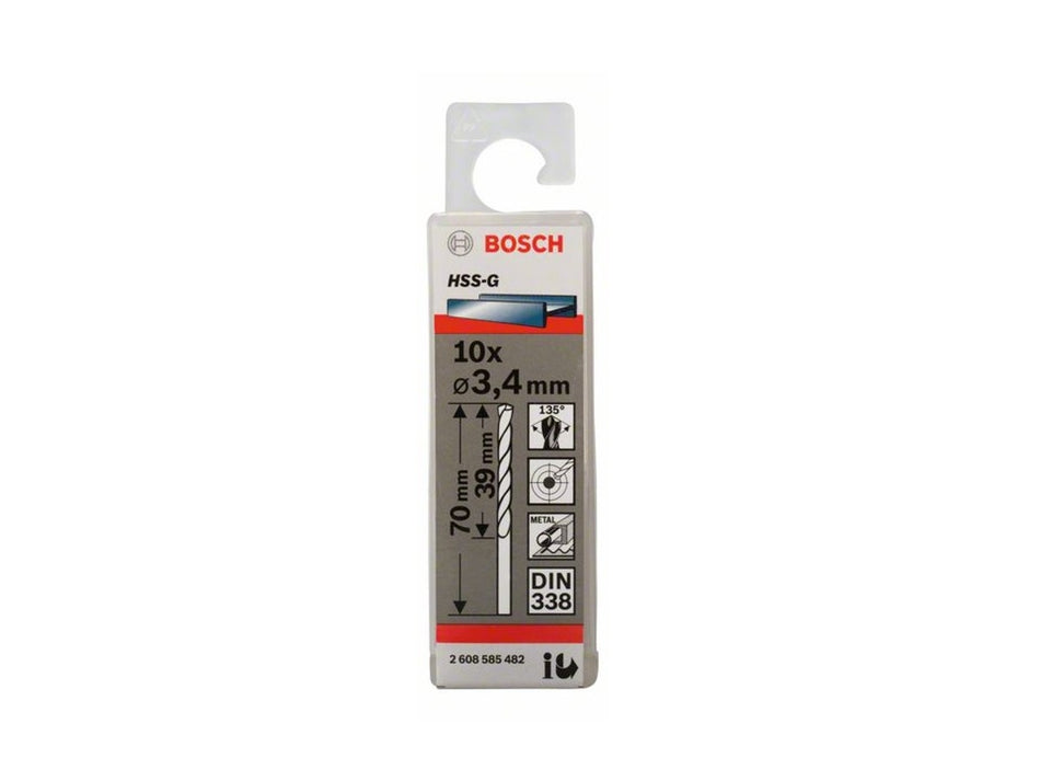 Bosch Metal Twist Drill HSS Set 10 Piece PointTeQ in Cassette. 1 10 mm 2608577348