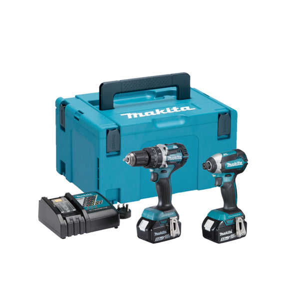 Makita DLX2180TJ 18V LXT Combi Drill Impact Driver Combo Kit (Incl 2x 5.0Ah)