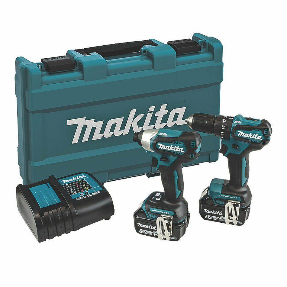 Makita DLX2221ST 18V LXT Combi Drill Impact Driver Combo Kit (Incl 2x 5.0Ah)