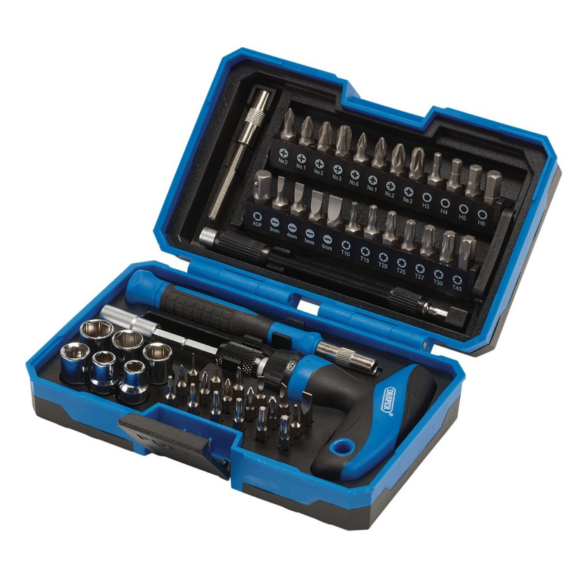 Draper 28031 T Handle Ratchet Screwdriver Set 53 Piece