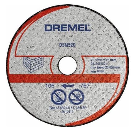 Dremel DSM520 Masonry Cutting Wheel 77x5mm 2615S520JB